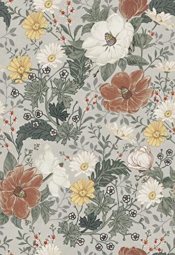Papel pintado floral vintage peeling and palo para gabinetes paredes  - Imagen 1 de 6