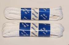 2 Pair 4 Total White Oval Shoe Laces 36" 91cm Clean Fresh Athletic Sneaker