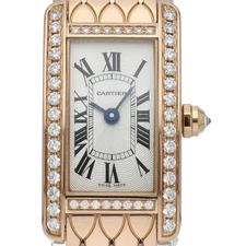 CARTIER Tank American Mini Watch Diamond Bezel Manufacturer Overhauled (unde...
