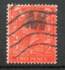 GB Goerge V, 1912 2d Intense Bright Orange SG Spec N19(9). Fine Used. SCARCE.