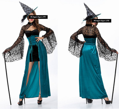 Vestito Strega Halloween Carnevale Donna Witch Dress up Woman