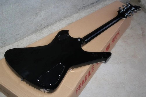 Guitarra Eléctrica Mano Izquierda 6 Cuerdas Negra con Firma, Diapasón de Palo de Rosa - Imagen 6 de 12