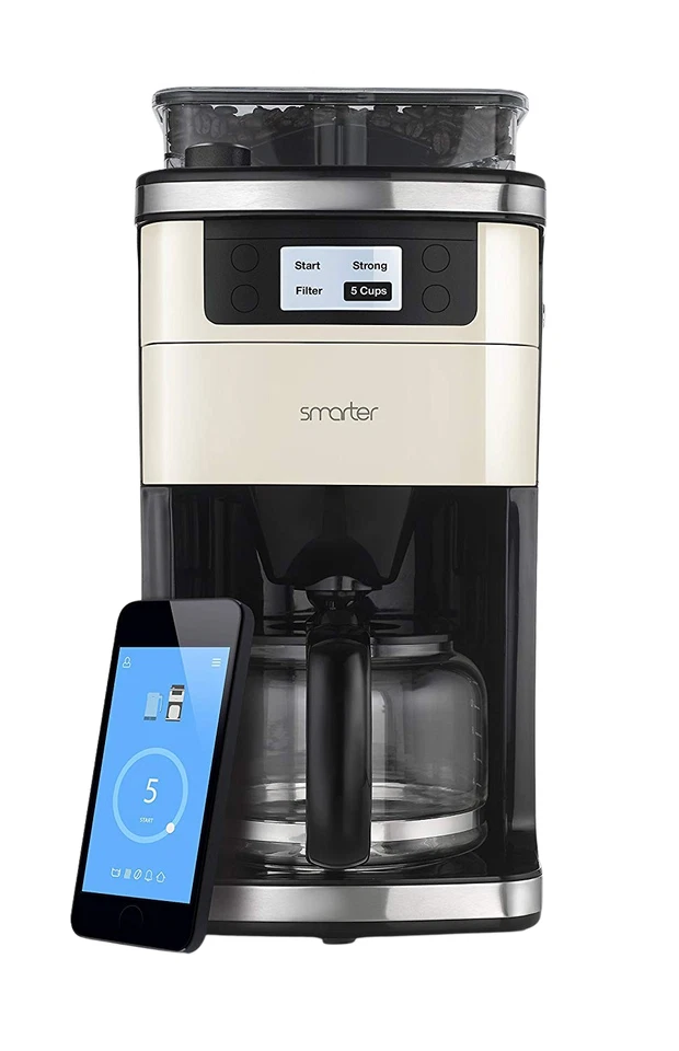Smarter Coffee Kaffeemaschine mit Mahlwerk Filter WLAN APP iOS 12 Tassen SMC10EU - Bild 4 von 4