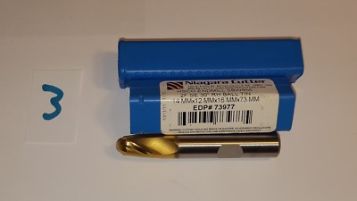 End Mill #73977 HSCO SBW855 2F SE 30° RH BALL TIN 14 X 12 X 16 X 73 MM
