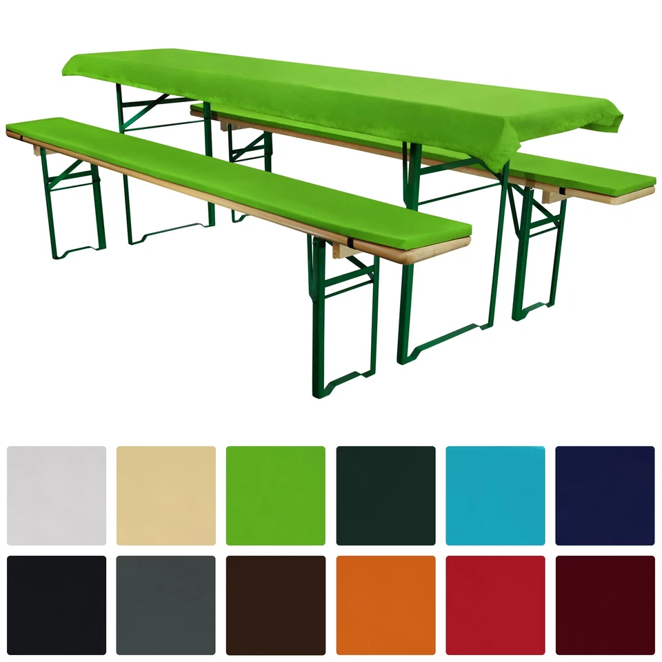 Tischdecke 50cm Auflage Hussen Set Sitzpolster Bierzeltgarnitur Bierbankauflage