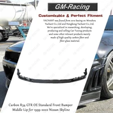 Carbon R34 GTR OE Standard Front Bumper Middle Lip for 1999-2002 Nissan Skyline