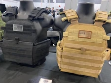 Tactical Vest COYOTE FDE Tan Plate Carrier W/ 2 10x12 Curved PLATES  *IN STOCK**