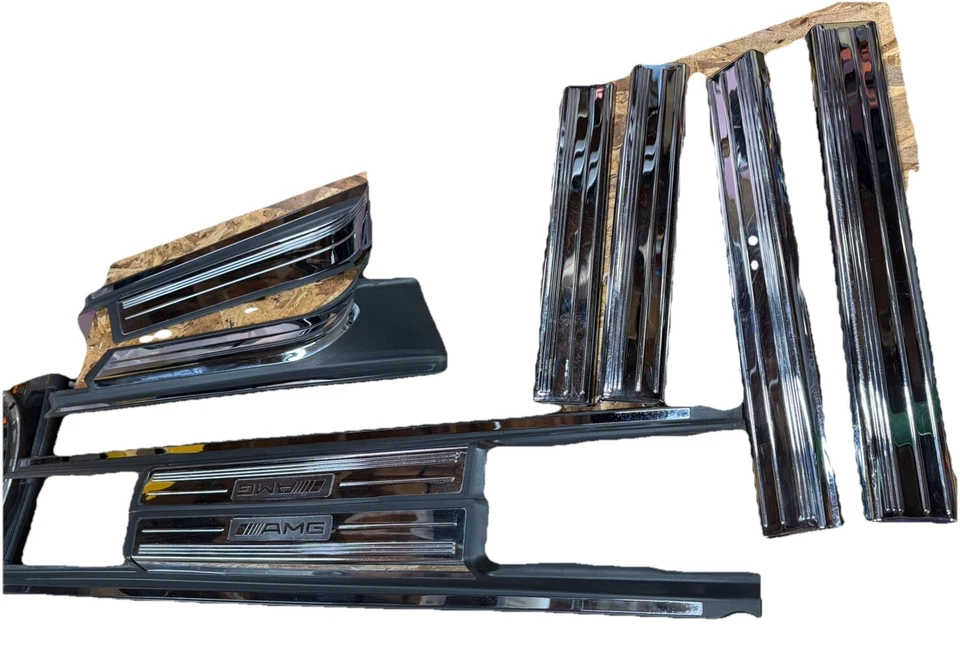 2003 - 2006 Mercedes S55 S65 AMG W220 Sedan Front Rear Door Step Sills 8 PC OEM - Image 3 of 4