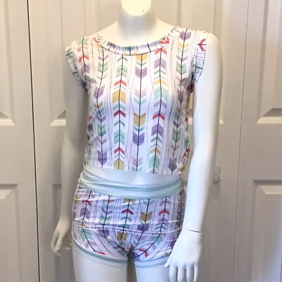 ISP Dancewear Teen 2pc Arrow Print Muscle Tee And Brief Set Size AXS/AS