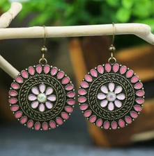 1.75 Bronze-tone Earring Set Bohemian Retro Drop Dangle Hook New Free Ship 7472