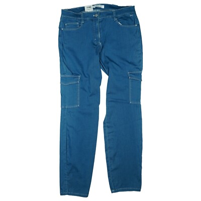 BRAX Shakira S Womens Super Stretch Cargo Jeans Trousers Size 38 W29 L32 Thin Blue NEW