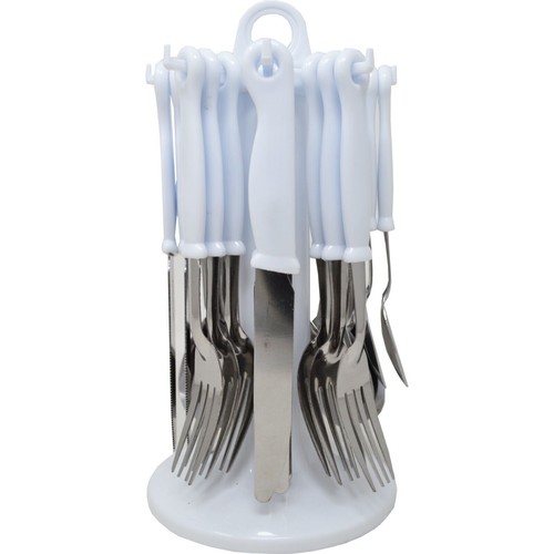 JUEGO DE CUBIERTOS 24 PIEZAS ESTANTE TENEDORES DE METAL CUCHARADITAS CUCHARAS DE TÉ ESCURRIDOR SOPORTE COCINA NUEVA - Imagen 9 de 9