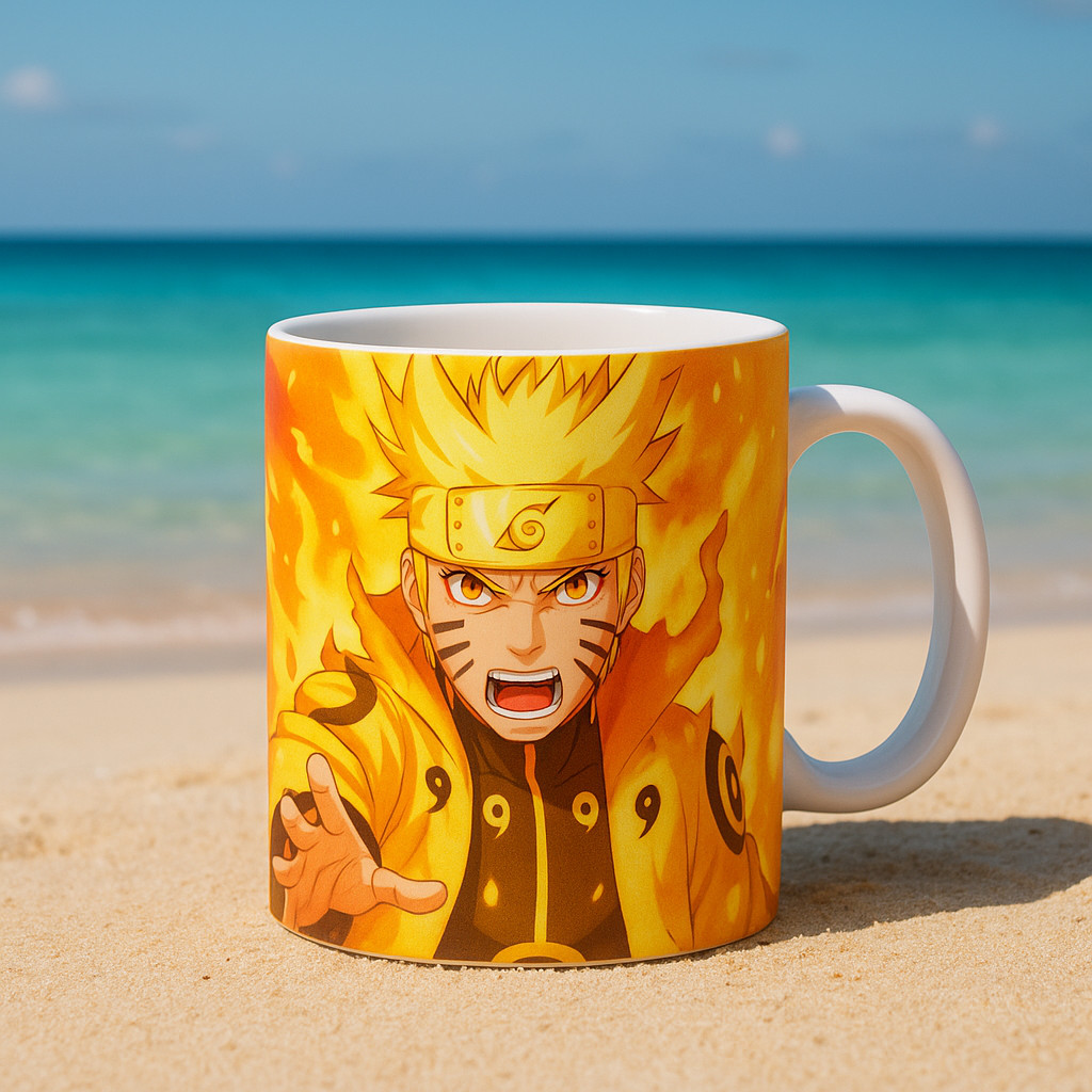 Taza Naruto personalizada | anime potente | Regalo gamer con posavaso otaku