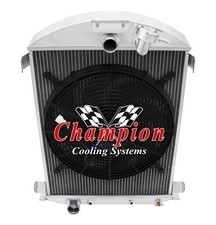 Ar Champion 3 Row Radiator Ford Config16 Fan-1930 1931 Ford Model A V8 Conv