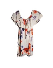 JJ Boutique Flirty Floral Off Shoulder Peasant Sundress Ruffle Neckline Read