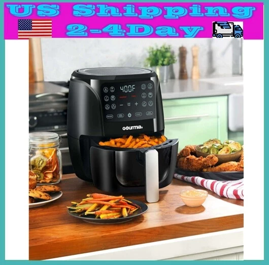 US Shipping Gourmia 4 Qt Digital Air Fryer with Guided Cooking, Black  GAF486