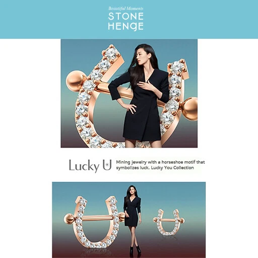 Stonehenge Silver Lucky You Necklace K1423 Korean Jewelry K pop