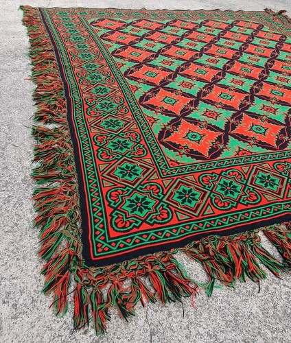 🔶️RETRO VINTAGE 70s AFGHAN TURKISH HIPPIE BOHO BEDSPREAD BLANKET PSYCH TRIP OP - Picture 2 of 5