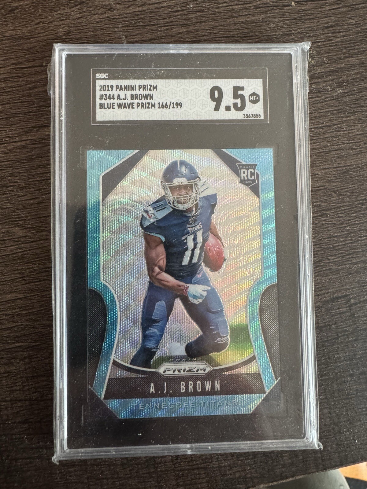 2019 Panini Prizm - Rookies Blue Wave Prizm #344 A.J. Brown /199 (RC)