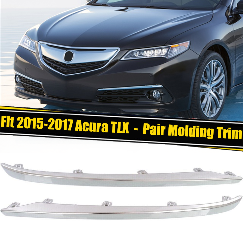 Bumper Trim For 2015-17 Acura TLX Front Left&Right Side