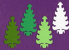 CHRISTMAS TREE 3 die cuts scrapbook cards