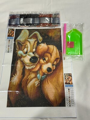 5D DIY Diamond Art Painting, Embroidery Kit Craft Lady and the Tramp (30cmx40cm)
