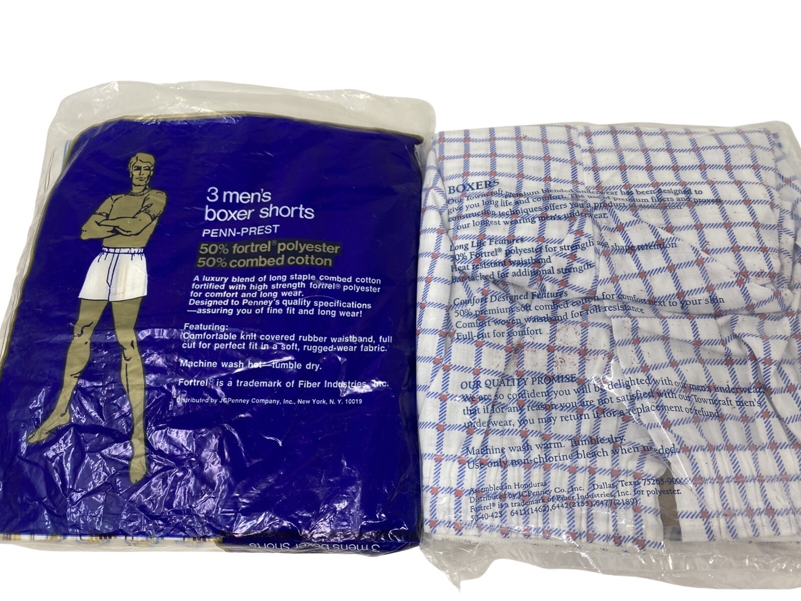 TownCraft Vintage JC Penney Men's 36 Boxer Shorts 4 Pair Plaid