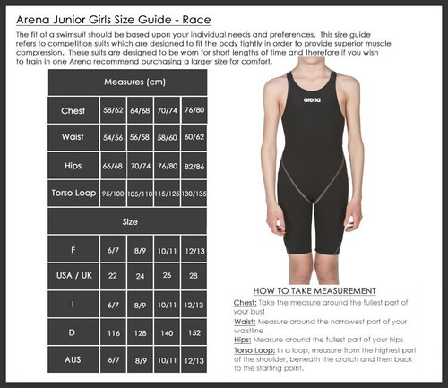 Arena Girl's Powerskin St Next Open Back Jr Swimming Race Racing Swimsuit BNWT - Picture 6 of 6