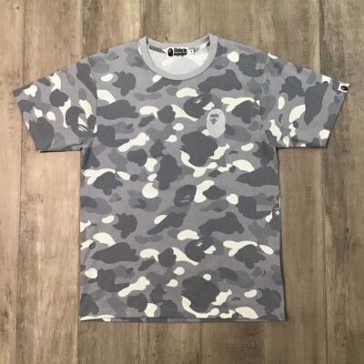 Glow in the dark BAPE City camo APE HEAD T-shirt Gray A