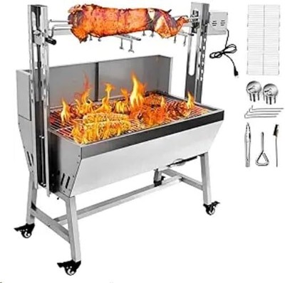 Roaster Spit Rotisserie BBQ Grill Pig Lamb Chicken Roaster 50W 132LBS NEW