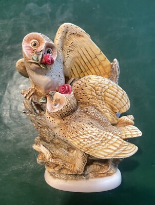 Vintage Limited Edition HARMONY KINGDOM  Love Nest  #TJSR98 Owl Lovers 7 inches