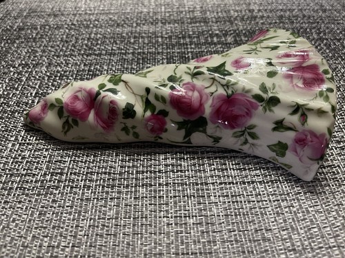 Rose Chintz 7.5 Inch Porcelain Wall Pocket Vase - Picture 6 of 6