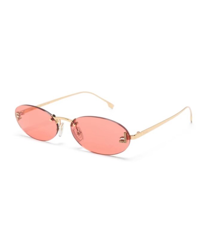 サングラス FENDI Woman Sunglasses Pink FE4075US 30s FENDI First FE4075US 30S Crystal Shiny Endura Gold Red Lens