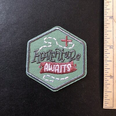 ADVENTURE AWAITS TREASURE MAP P51 PATCH BADGE SEW ON EMBROIDERY