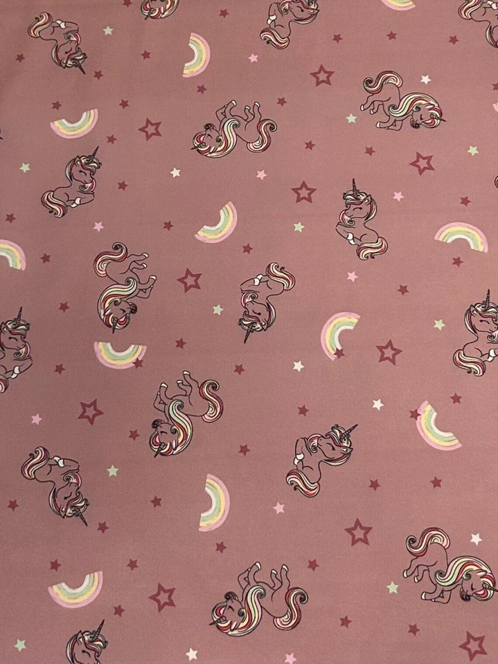 Softshell Jackenstoff Kinderstoff Einhorn altrosa