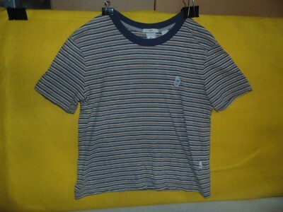 QUIKSILVER Boys Multi Colored Striped Pull Over T-Shirt: Size Medium
