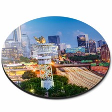 Round Mouse Mat - City View Atlanta Georgia USA Office Gift #21161