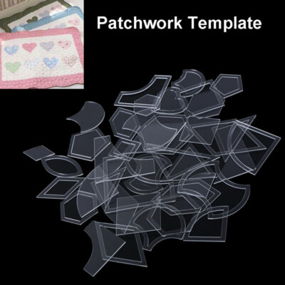 Set of 54 Acrylic Ruler Quilt Patchwork Template Quilting Sewing DIY T Jc W TM