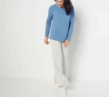 AnyBody Eco Viscose Straight Leg Pants - Grey Sz S a372671 -