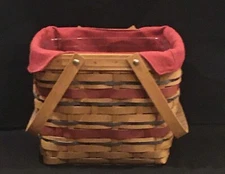 Longaberger 2007 American Celebration Picnic Tote Paprika Liner Protector Set