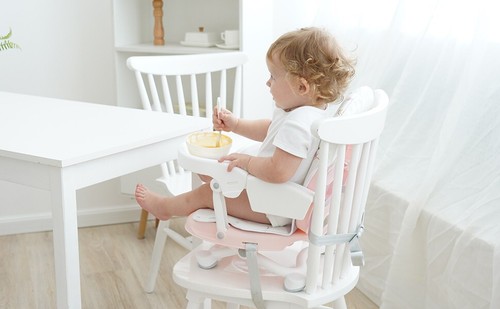 Seggiolone portatile e regolabile con vassoio rimovibile per bambini dai 6 mesi - Foto 2 di 8