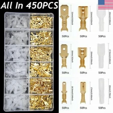 450PCS Male/Female Mixed Kit Electrical Wire Crimp Terminals Spade Connectors