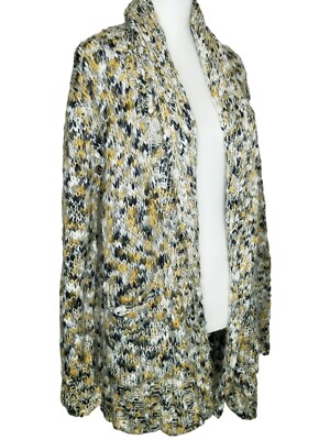 Chunky Knit Cardigan Sweater With Pockets Press Brand M Multicolor Acrylic