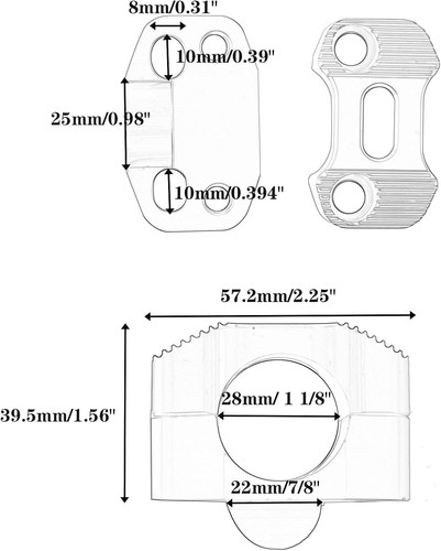 7AIP Motorcycle HandleBar Handle Clamps Riser Fat Bar Mount 28mm1 1/8"Universal - Picture 2 of 4