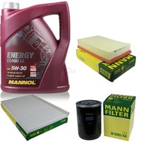 MANN-FILTER Inspektionspaket 5L Mannol Energy Combi Ll 5W-30 FüR Audi A6 1.9