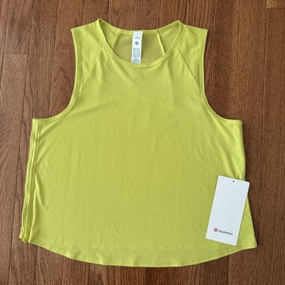 Lululemon Sculpt Cropped Tank Cinch Women s 6 Yellow Serpentine Quick Dry NWT