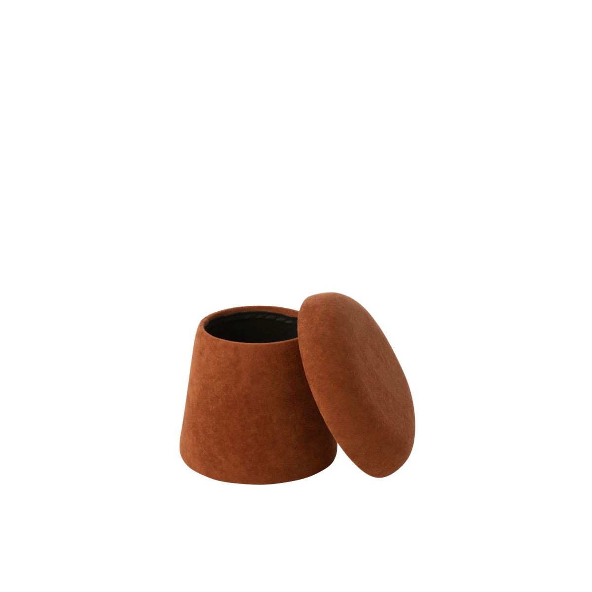 Pouf coffre champignon Chi 40cm terracotta en velours côtele