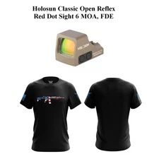 Holosun Classic Open Reflex Red Dot Sight 6 MOA, FDE w/FREE SHIRT- HS407K X2 FDE