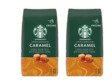 Starbucks Arabica Beans Caramel, Naturally Flavored, Coffee, 11oz Pack OF 2 