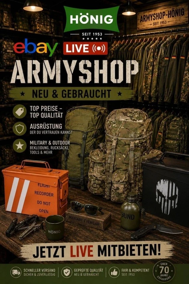Bundeswehrartikel , Bushcraft, Surplus, Rucksäcke, Bekleidung und mehr...